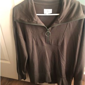 Lou & Grey Loft half zip thin pull over top! Hunter Green size small.